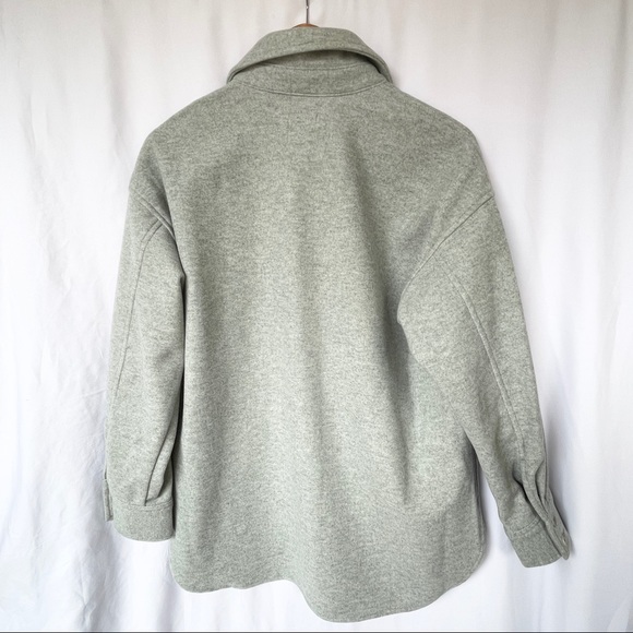 (NWT) H&M - spring light green melange shirt jacket / shacket (xs) - Picture 3 of 16